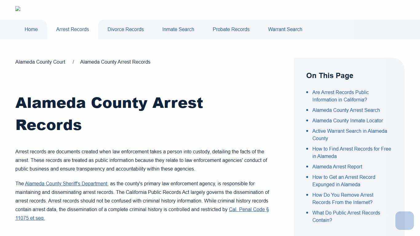 Alameda County Arrest Records Search Alameda County Court